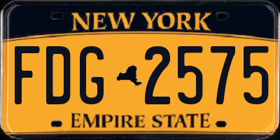NY license plate FDG2575