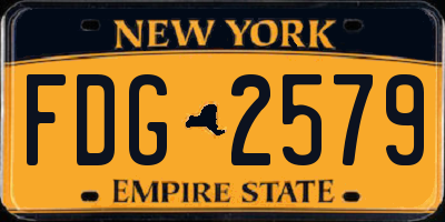 NY license plate FDG2579