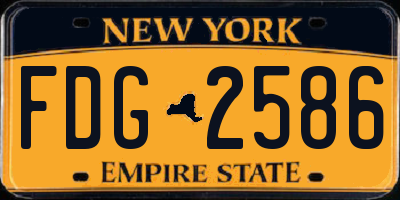 NY license plate FDG2586