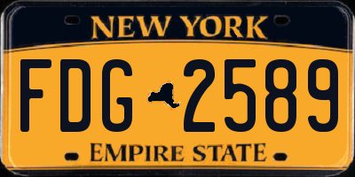 NY license plate FDG2589