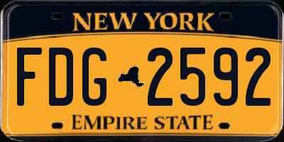 NY license plate FDG2592