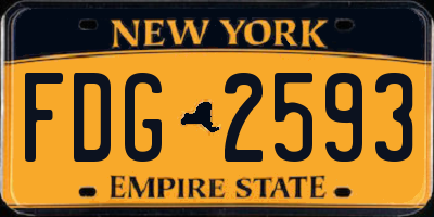 NY license plate FDG2593