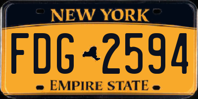 NY license plate FDG2594