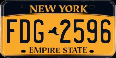 NY license plate FDG2596