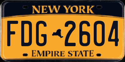 NY license plate FDG2604