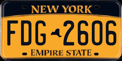 NY license plate FDG2606