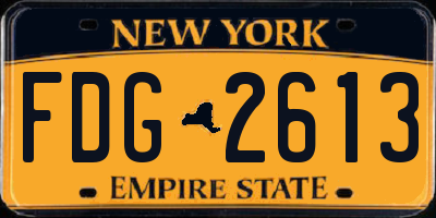 NY license plate FDG2613