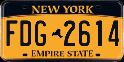 NY license plate FDG2614
