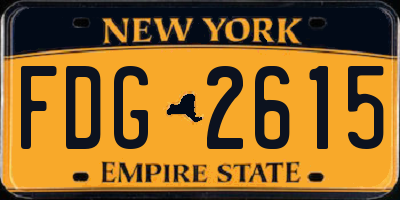 NY license plate FDG2615
