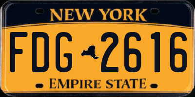 NY license plate FDG2616