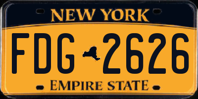 NY license plate FDG2626