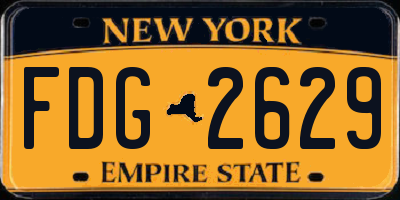 NY license plate FDG2629