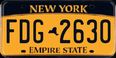 NY license plate FDG2630
