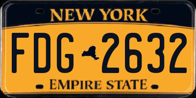 NY license plate FDG2632