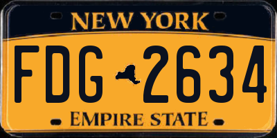 NY license plate FDG2634