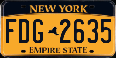 NY license plate FDG2635