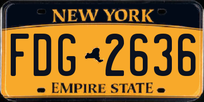 NY license plate FDG2636