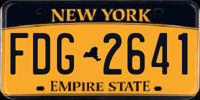 NY license plate FDG2641
