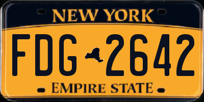 NY license plate FDG2642