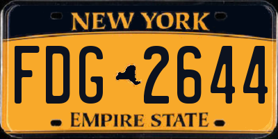 NY license plate FDG2644
