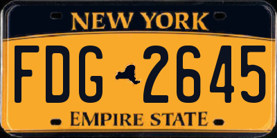 NY license plate FDG2645
