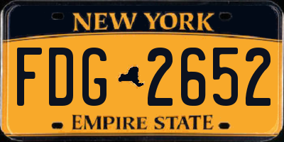 NY license plate FDG2652