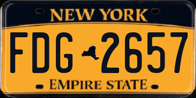 NY license plate FDG2657