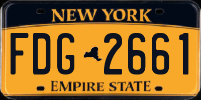 NY license plate FDG2661