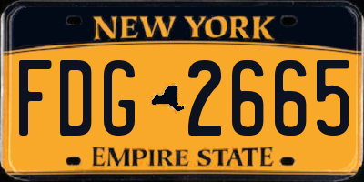 NY license plate FDG2665