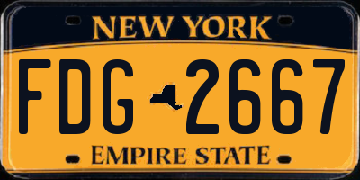 NY license plate FDG2667