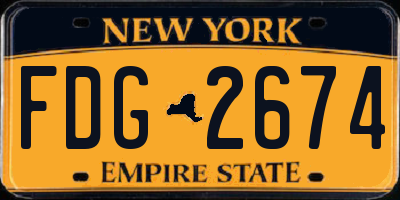 NY license plate FDG2674