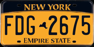 NY license plate FDG2675