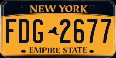 NY license plate FDG2677