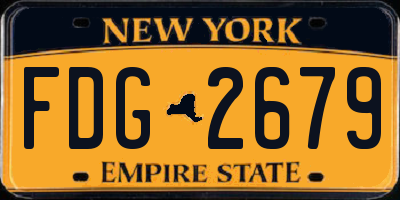 NY license plate FDG2679