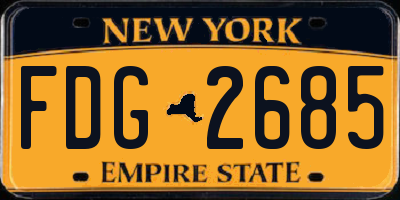 NY license plate FDG2685