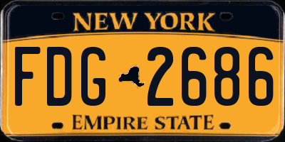 NY license plate FDG2686
