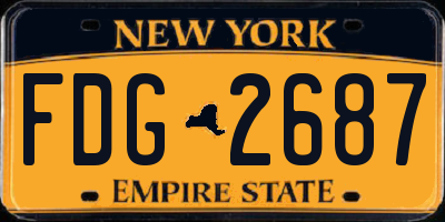 NY license plate FDG2687