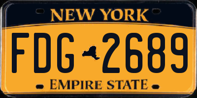 NY license plate FDG2689