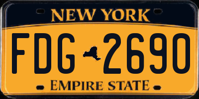 NY license plate FDG2690