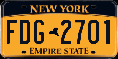 NY license plate FDG2701