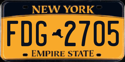 NY license plate FDG2705
