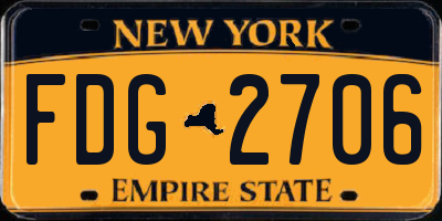 NY license plate FDG2706