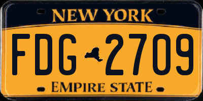 NY license plate FDG2709