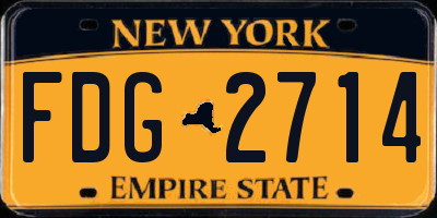 NY license plate FDG2714