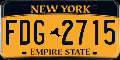 NY license plate FDG2715
