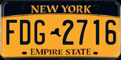 NY license plate FDG2716