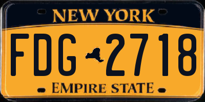 NY license plate FDG2718