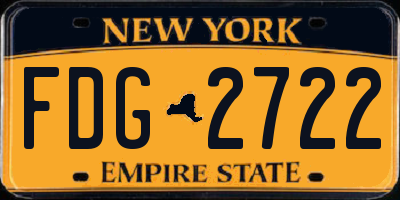 NY license plate FDG2722