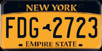 NY license plate FDG2723