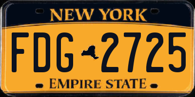 NY license plate FDG2725